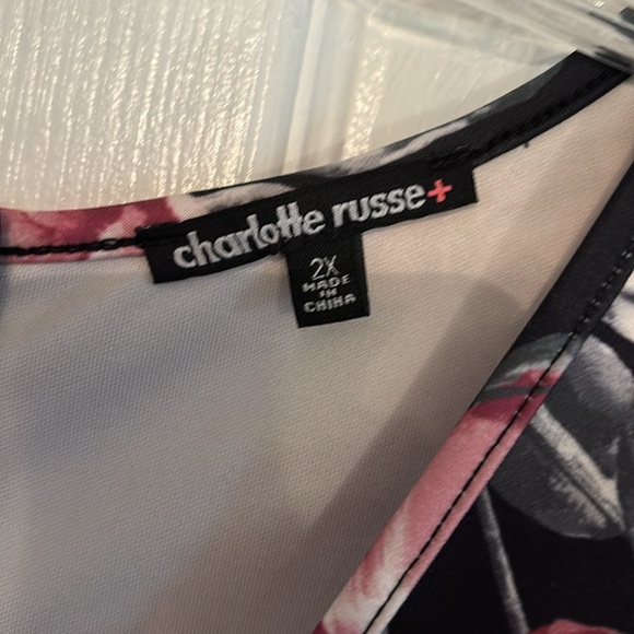 Charlotte Russe Plus Floral Peplum Dress Size 2x - Picture 5 of 6